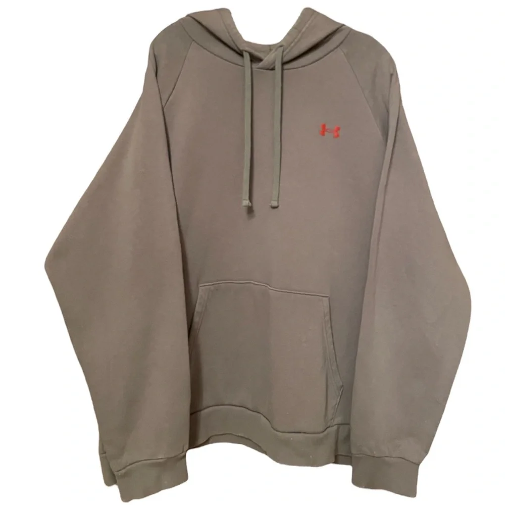 Under Armour Hoodie Hooded Sweatshirt UA Rival Fleece Mountain Gray Men Size XXL